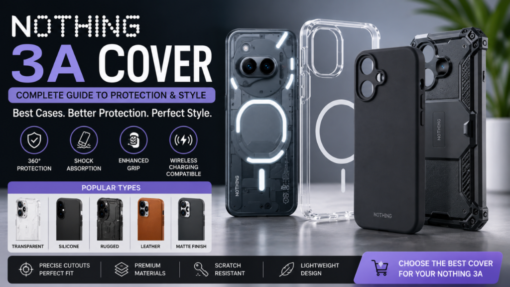 Nothing 3A cover feature image showcasing transparent, rugged, and premium protective case designs