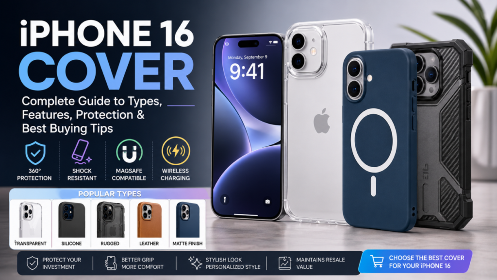 iPhone 16 cover feature image showcasing stylish protective cases with premium design and MagSafe compatibility
